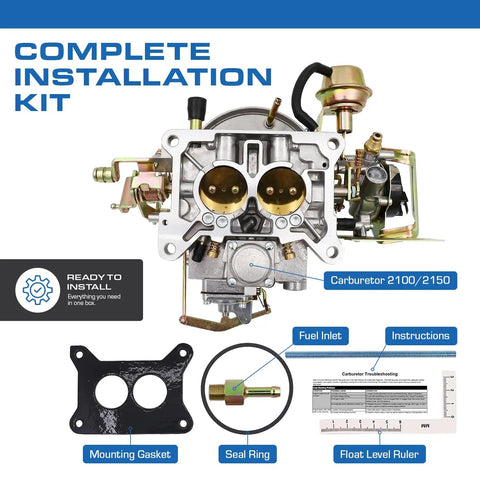 Dual 2 Barrel Carburetor For Ford 289 302 351 And Jeep 360 With Electric Choke Replaces Motorcraft 2100 And 2150 Installation Kit