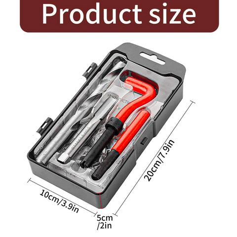 15 Pcs M14x1.5 Female Thread Repair Inserts Kit With Helicoil Style Inserts Pro Grade Drill And Tap Tools in organizer box