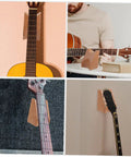 Ultimate Guitar Neck Rest Repair Kit With Premium Basswood Work Mat For Electric And Bass Care Luthier Essentials Easy Portable Travel Setup in use with guitars.