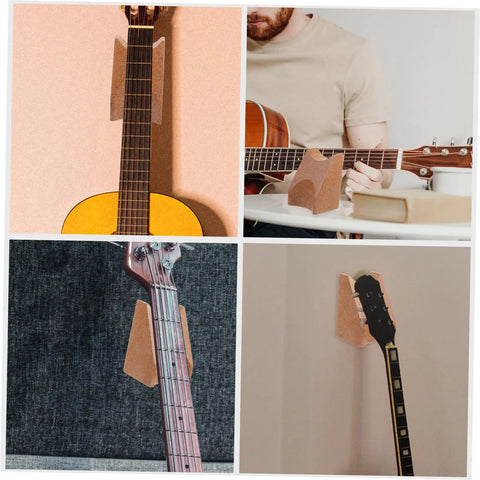 Ultimate Guitar Neck Rest Repair Kit With Premium Basswood Work Mat For Electric And Bass Care Luthier Essentials Easy Portable Travel Setup in use with guitars.