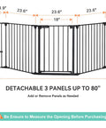 Extra Wide Baby And Dog Gate 80 Inch Adjustable Pet Safety Barrier For Angled Doorways Staircases Hallways 30 Tall with 3 panels