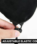 Close-up of Indoor Webcam Privacy Cover with adjustable elastic cord, showing drawstring for a secure fit.