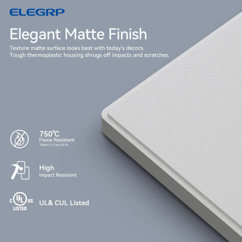 1 Gang Screwless Blank Wall Plate Cover Mid Size 4.88 Inch Tall And 3.13 Inch Wide Unused Outlet Faceplate Matte White UL Listed