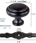 Round Cabinet Knob With Back Plate Set 20 Pack Oil Rubbed Bronze 1.2 Inch Knobs And 5.8 Inch Back Plates