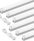 T5 4Ft LED Shop Light 6 Pack, 6500K Dope Bright White 2200 Lumens, 20W Linkable Utility Lights with On Off Switch and 2 Power Cords