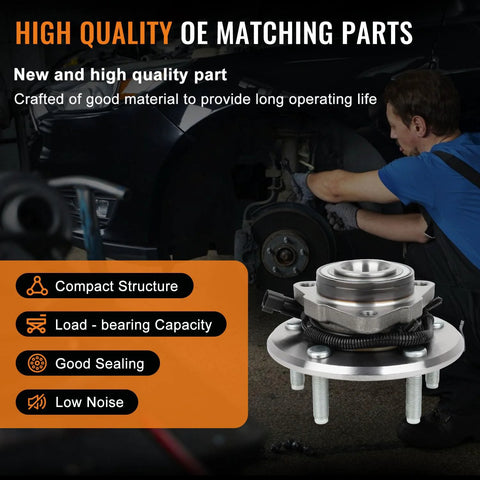 Front Wheel Bearing And Hub Assembly For Ram 1500 2012 2018 And Ram 1500 Classic 2019 2 Piece 5 Lug Hub With ABS Replacement Ready To Install