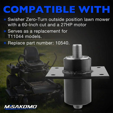 Beefed Up Blade Drive Spindle Replacement for Swisher Zero Turn Lawn Mowers with 60 Inch Cut and 27HP Motor Replaces 10540