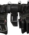 Oil Tanned Leather Tool Belt With 25 Pockets, Heavy Duty Carpenter Belt Pouch For Construction, Electricians And Craftsmen, Black, X Large