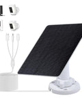 5W Solar Panel Charger For Ring Cameras And Wyze Outdoor Cam V1 V2 With USB C And Barrel Plug Nine Point Eight Foot Cable Fast Charging