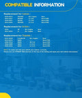 Compatible information chart for rear wheel hub bearing assembly listing Lexus, Scion, Toyota models and years.