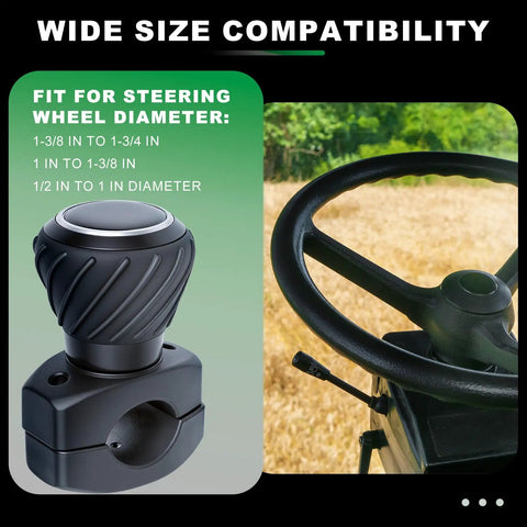 Universal Steering Wheel Spinner Knob Ball Knob For Cars Trucks Mowers Forklifts Tractors Boats EZ Install With Split Base