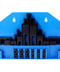 Go-To Heavy Duty Milling Machine Clamping Kit 58-Piece Tool Steel Clamp Set with Blue Finish, Organized Layout