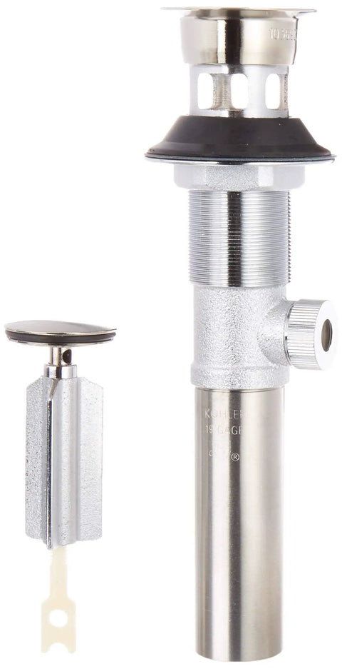 Premier Bathroom Sink Drain With Overflow In Vibrant Brushed Nickel Finish, Genuine Part, No Fuss Install, Durable Brass Construction
