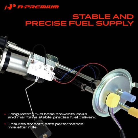 Electric Fuel Pump Assembly With Sending Unit For Jeep Cherokee 1991-1993 2.5L I4 4.0L I6 showing fuel hose and electrical connections.