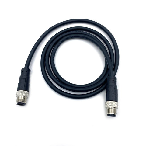 Heavy Duty M12 8 Pin Male To Male Connector Cable A Coding Straight Double Male IP67 Waterproof Fieldbus Sensor Cable 1 Meter AWG24 60V 4A