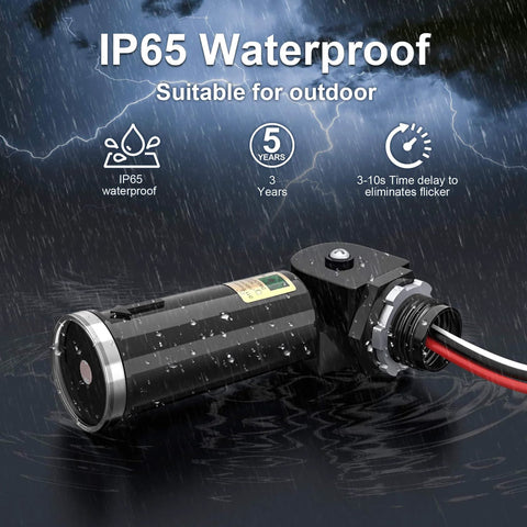 Close-up of Two Pack Outdoor Photo Cell Sensor For Dusk To Dawn Lighting Auto On Off Photocell Switch UL Listed IP65 Weatherproof