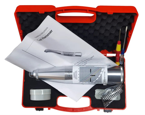 Pro Grade Concrete Rebound Hammer for On Site Strength Testing 10 to 60 MPa Range ASTM C805 Compliant Portable and Accurate Gauge Kit