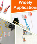 120 Piece Lever Wire Connector Kit For Home Wiring And Lighting showing various applications with wiring connections.