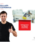 Ice Maker Assembly Kit For LG Refrigerator AEQ73110205 Compatible Replacement Parts displayed with confident person