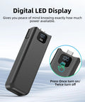 Juiced Up Battery Handle With Digital Display For DJI Osmo Pocket 4 And Pocket 3, showing LED display and power button.