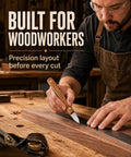 Straight Shooter High Carbon Steel Wood Marking Knife For Dead On Precision Scoring on a wooden surface with a hands-on layout.