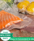 200 Pcs 6x10 Inch BPA Free Vacuum Sealer Bags Precut for Various Foods, including fish and lemons
