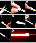 Step-by-step use of 25 Pack 2 Pin 8mm LED Tape Light Connectors With Screwdriver No Solder Needed Wire To Strip Quick Tighten Terminal Blocks.