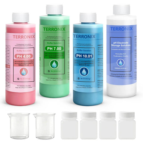 Image showing pH Calibration Kit With Four Buffer Solutions And Electrode Storage Tank, 500 Ml Capacity, Precise 0.01 pH Accuracy At 25 C.