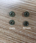 Snap Fasteners Kit With Pliers Size 16 T3 Plastic No Sew Buttons for crafts sewing, showing male and female snap parts.