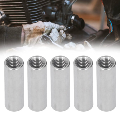 Five Pack Round Coupling Nuts M12 By 1.75mm 50mm Long 304 Stainless Steel Round Sleeve Stud Nuts Threaded Hardware For Bracket Building Maintenance Heavy Duty Connecting Rod Fasteners, five silver coupling nuts