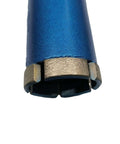 2-inch diamond core drill bit with blue body and laser-welded segments for wet drilling