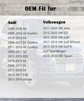 Gas Cap Fuel Cap Replacement For Audi And Volkswagen Vehicles Compatible With 2009 To 2017 A4 A5 Q5 S4 S5 S8 RS SQ5 Allroad Quattro Models Premium Quality Plug And Play Easy Fit No Hassle Install Check Part Numbers 5C0 201 550 T 8K0201550N displayed with model compatibility list.