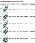 Two Piece HGH30CA Linear Slider Square Bearing Blocks In Black And Green For HG30 Rails, Beefy CNC Linear Guide Blocks For CNC Machines And DIY Projects, Low Friction Steel Bearings, HGH series size 30