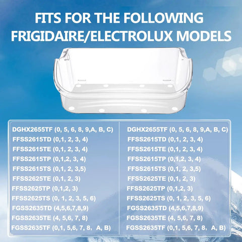 Refrigerator Door Bin Replacement Part 2 Pack For Side By Side Fridges Fits Various Frigidaire LG Models 15.38x6.69x5 Inches