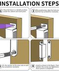 Installation steps for Hassle Free Magnetic Cabinet Door Catch 8 Pack Slick Bronze Finish Rust Proof Stainless Steel Latch.