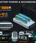 Ridiculously Bright Rechargeable LED Headlamp For Adults With 500000 Lumens battery pack showing two 4000mAh batteries and USB ports