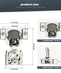 Home Expert satin-nickel concealed cabinet hinge, 1/2 in overlay, 3D self-closing for face-frame cabinets; 5 pairs