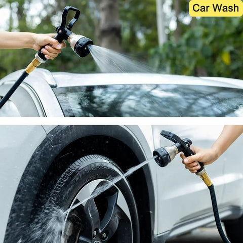 Heavy Duty Fireman Style Hose Nozzle With 8 Spray Patterns Metal Water Nozzle used for car washing with high pressure