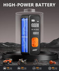 Portable Tire Inflator Air Pump With Digital Pressure Gauge And LED Light, 4X Faster Inflation To 150 PSI display