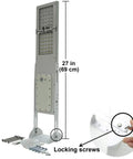 Solar Street Light With Motion Sensor Three Mode Outdoor Lighting for dusk to dawn showing dimensions and locking screws
