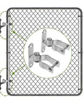 Heavy Duty Stainless Steel Door Hinges With Dual Ball Bearings For Buttery Smooth Gate Swing and Rock Solid Barn Door Mounting Kit on a fence.