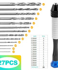 26 Pcs Pin Vise Hand Drill Set For Jewelry Making And DIY Projects, Precision Micro Drill Kit With 0.8-3.0mm Bits Including 1mm