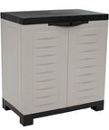 Front view of Beast Of A Heavy Duty Freestanding Resin Garage Storage Cabinet With Adjustable Shelf In Gray, 23.25 W X 13.75 D X 25.5 H