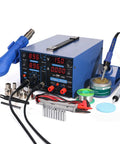 All In One Soldering Station With Hot Air Rework, Power Supply And USB 3A Output, 0 To 3A And 0 To 15V, Celsius Fahrenheit display