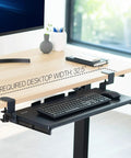 Under Desk Keyboard Tray With Heavy Duty Clamp Mount System 27 Inch Sliding Keyboard Drawer for ergonomic typing shown installed on desk