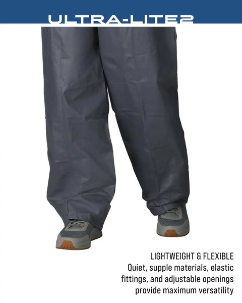 Ultra Lite2 Waterproof Breathable Rain Suit with pants, showcasing lightweight, weatherproof material, adjustable fit.