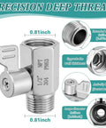 Rock Solid 304 Stainless Steel Shower Head Shut Off Valve With Half Inch Female To Male Npt Threads for precise flow control.