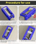 No Sweat Adjustable Door Hinge Jig And Master Router Mortise Template With Solid Clamping Base for using corner guides and adjustments.