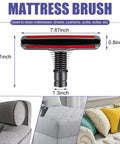 V6 Cordless Vacuum Attachment Kit Compatible With Multiple Handheld Vacuum Models Mattress Brush with dimensions.