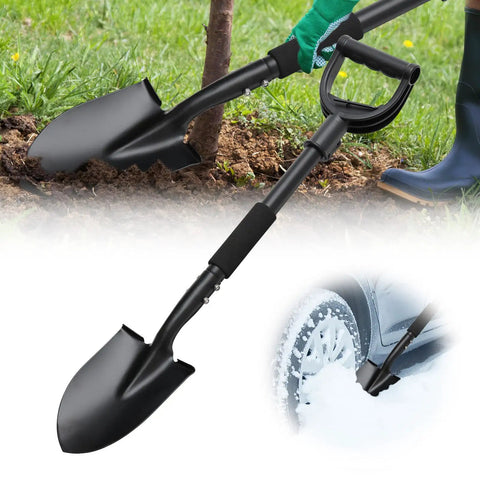 Compact 31 Inch Garden Shovel With D Grip Handle For Tight Spaces And Raised Beds Rust Proof Lightweight Metal Tool Used for digging in garden and snow